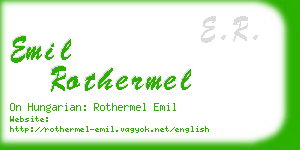 emil rothermel business card